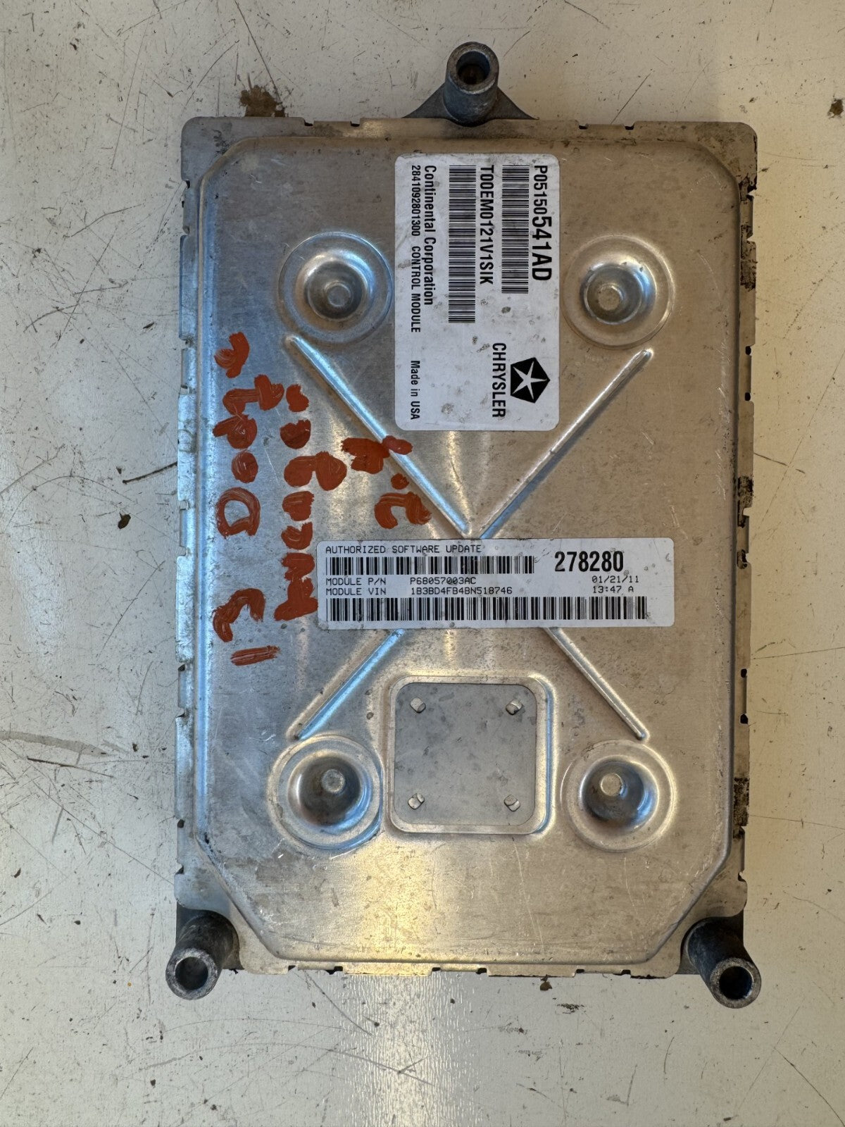 OEM 2011 Avenger 2.4L Engine computer P68057003